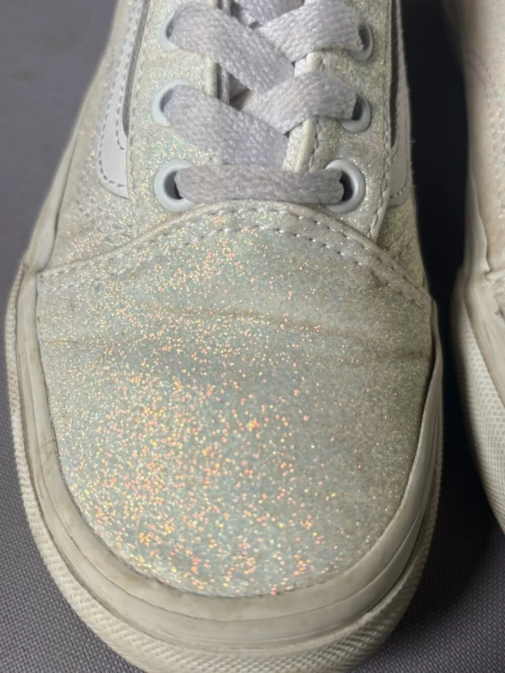 Vans Off the Wall Youth Shoe Size 3 Glitter Sparkle Skater Skateboard